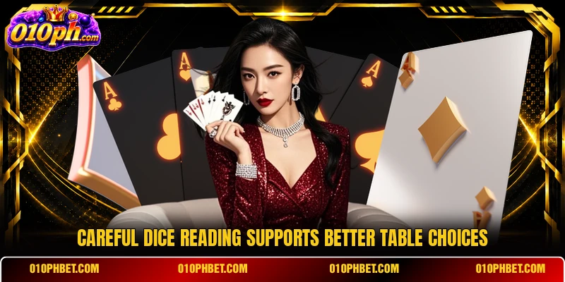 Careful dice reading supports better table choices