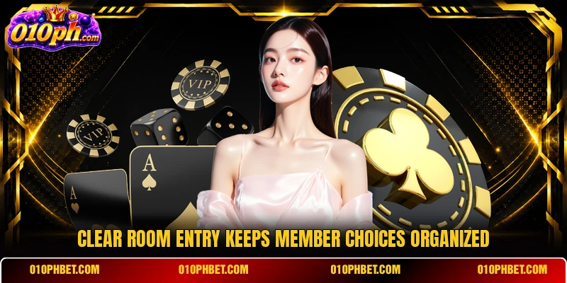 Clear room entry keeps member choices organized