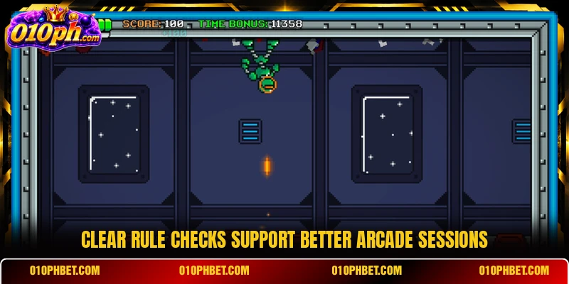 Clear rule checks support better arcade sessions