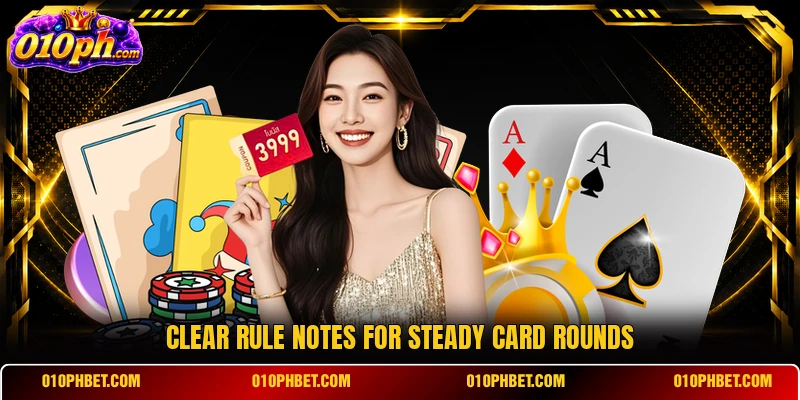 Clear rule notes for steady card rounds Clear rule notes for steady card rounds