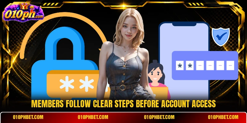 Members follow clear steps before account access