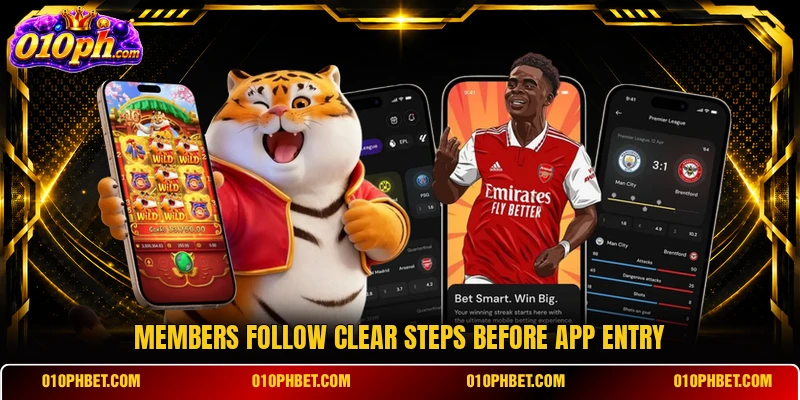Members follow clear steps before app entry