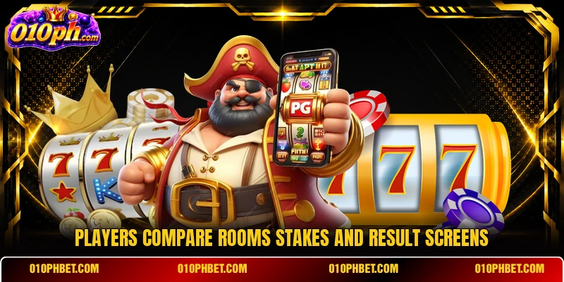 Players compare rooms stakes and result screens