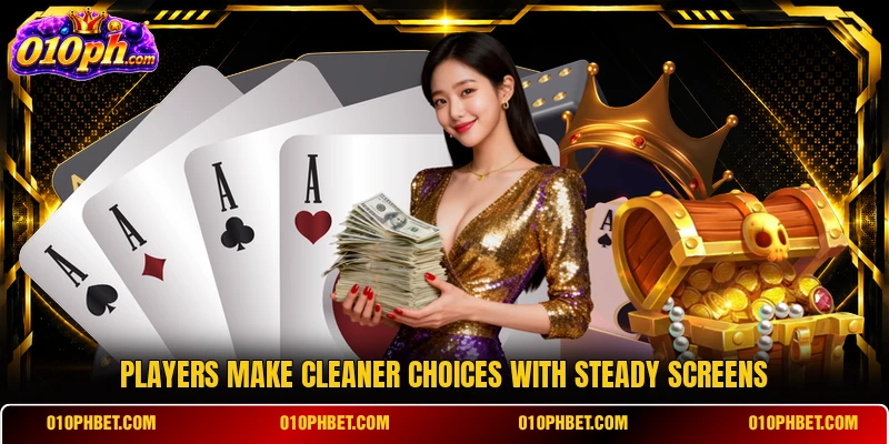 Players make cleaner choices with steady screens