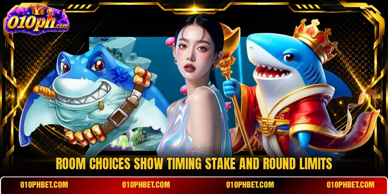 Room choices show timing stake and round limits Room choices show timing stake and round limits