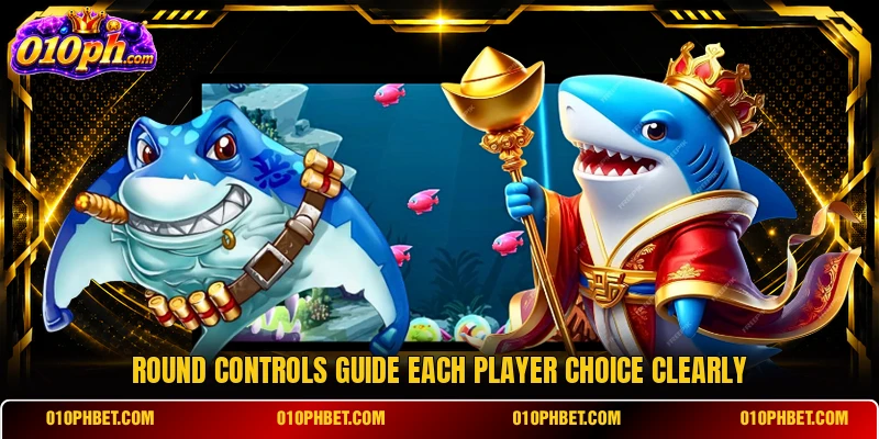 Round controls guide each player choice clearly Round controls guide each player choice clearly