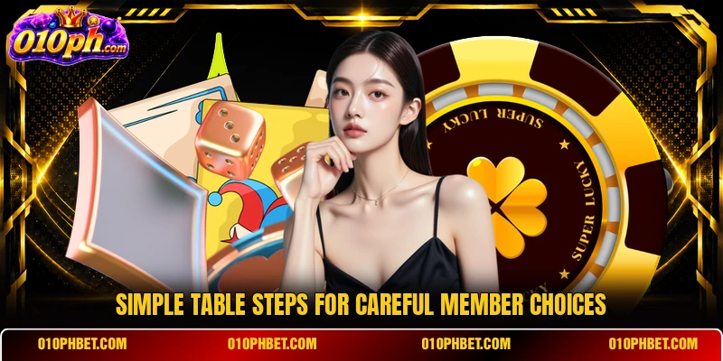 Simple table steps for careful member choices Simple table steps for careful member choices