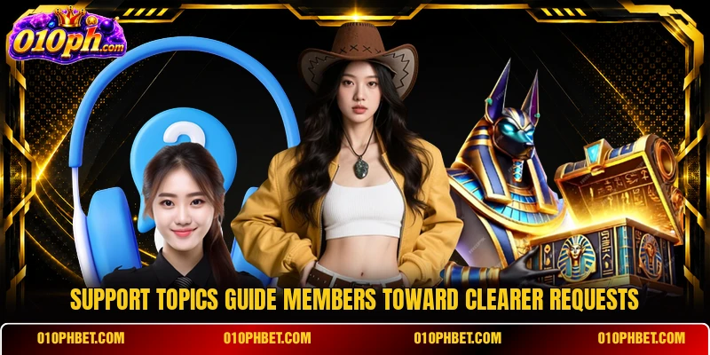 Support topics guide members toward clearer requests